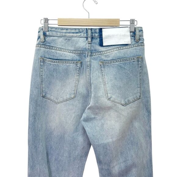 NWT One Teaspoon Truckers Jeans Size 26 Lace Up Mid Rise Straight Leg Light Wash - Picture 6 of 13